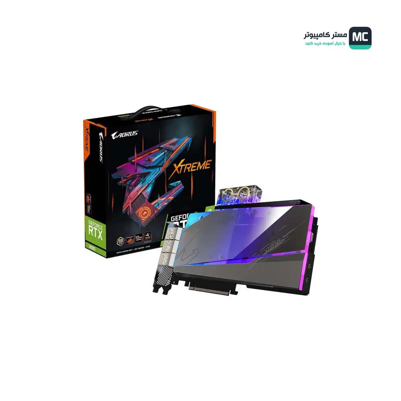 کارت گرافیک گیگابایت AORUS RTX 3080 XTREME WATERFORCE WB 10G — تصویر ۷