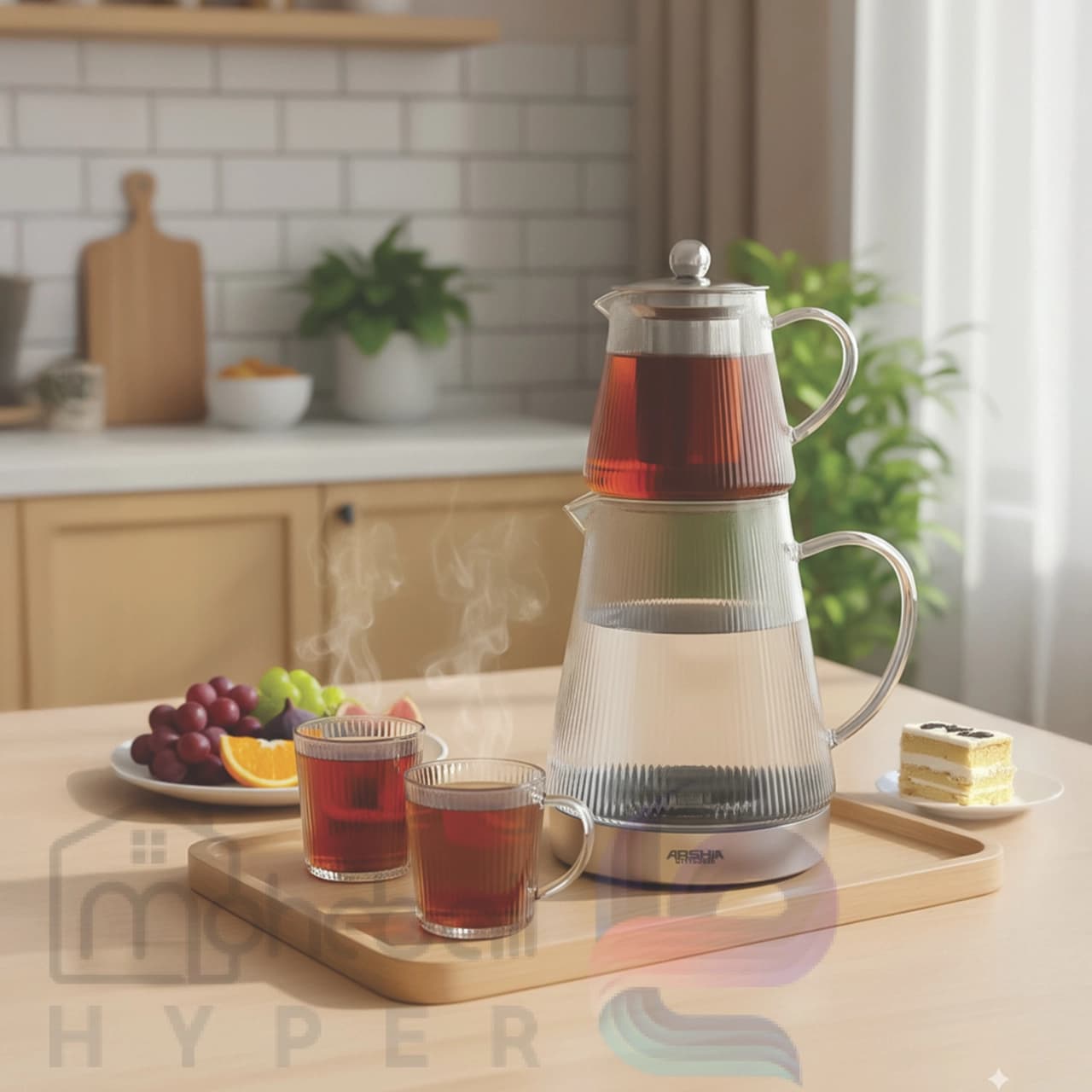 کتری و قوری شیشه ای عرشیا مدل GT115-3836 — تصویر ۳