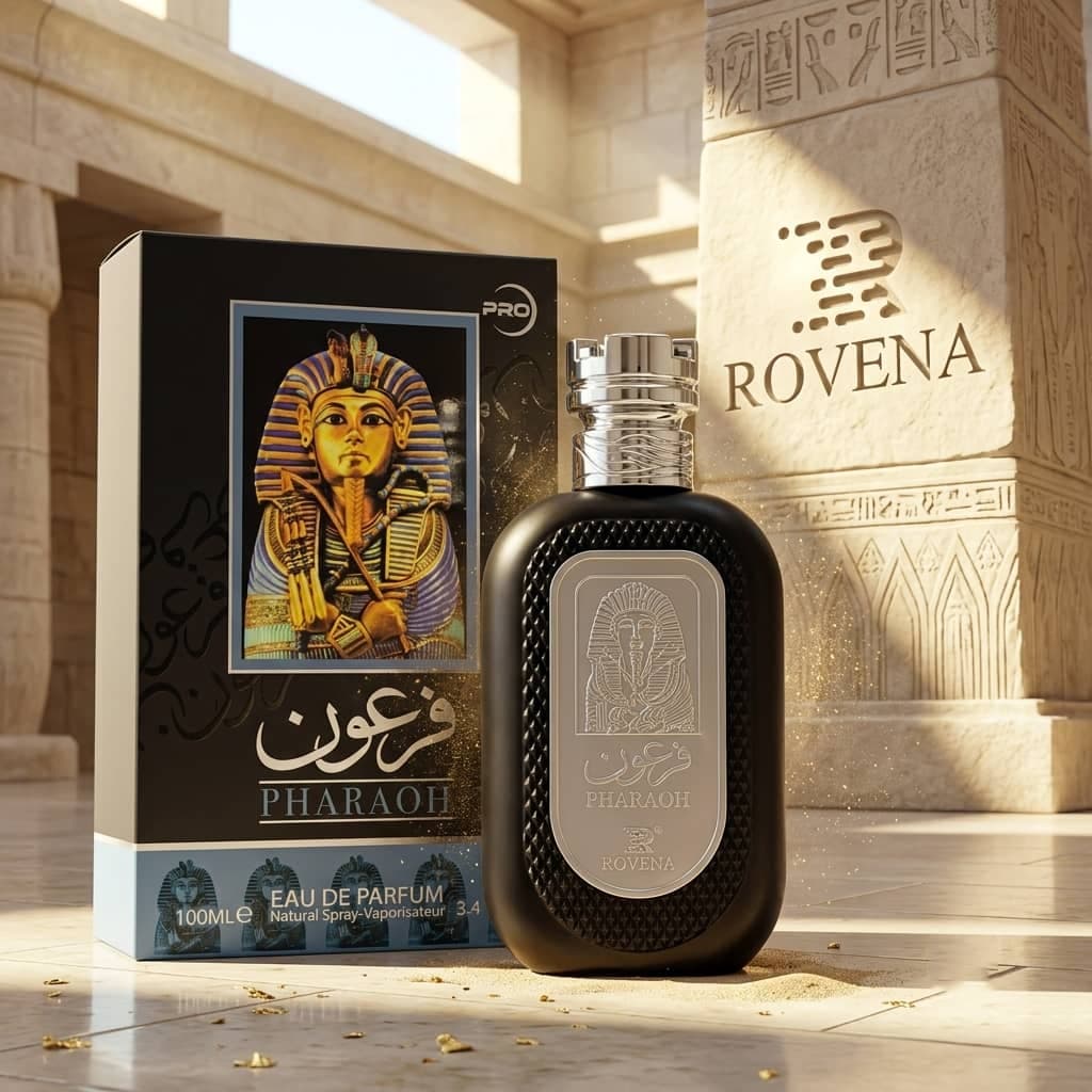 عطر ادکلن 2026 مردانه فرعون مشکی روونا فرانسه مدل فرعون مشکی (Rovena Pharaoh black) حجم 100 میل — تصویر ۹