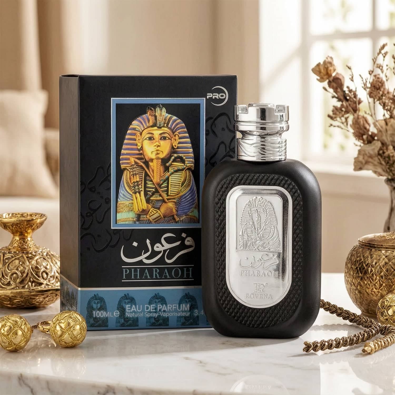 عطر ادکلن 2026 مردانه فرعون مشکی روونا فرانسه مدل فرعون مشکی (Rovena Pharaoh black) حجم 100 میل — تصویر ۶