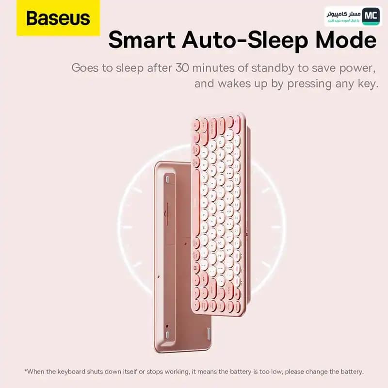 کیبورد بی سیم بیسوس مدل K01A Wireless Tri-Mode Baby Pink — تصویر ۲