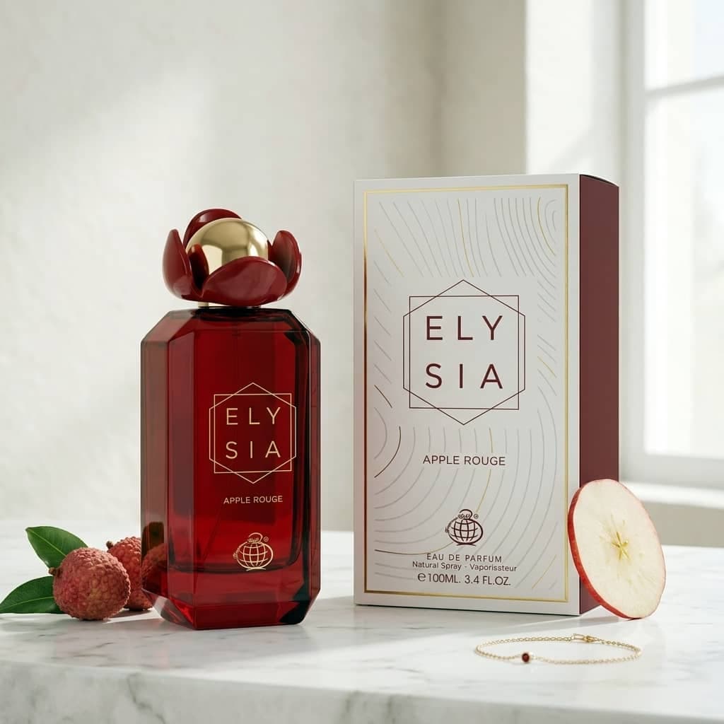عطر ادکلن زنانه مردانه کایالی ایدن جویسی اپل 01 فراگرنس ورد مدل الیسیا اپل رژ (Fragrance World Elysia Apple Rouge) حجم 100 میل — تصویر ۶