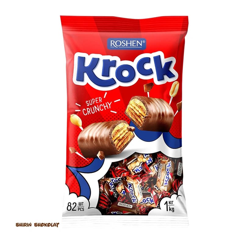 شکلات کروک روشن KROCK با خمیر بادام زمینی بسته 1 کیلویی — تصویر ۸