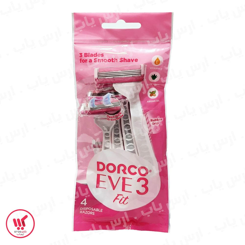 تیغ اصلاح 3 لبه زنانه دورکو مدل Dorco EVE 3 Fit بسته 4 عددی — تصویر ۳