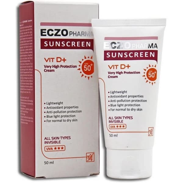 ضدآفتاب SPF50 بی رنگ انواع پوست اگزوفارما 50 میلی لیتر Eczo Pharma