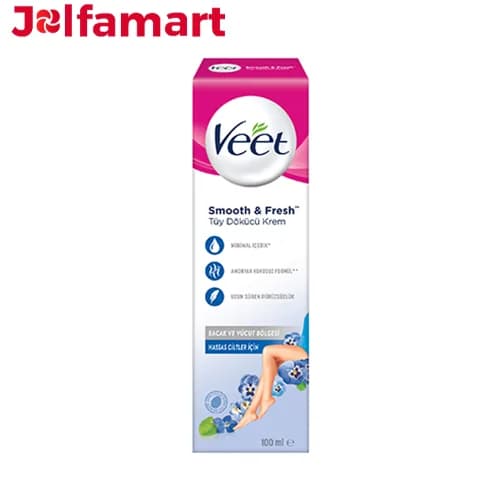 کرم موبر ویت Veet برای پوستهای حساس مدل Smooth & Fresh حجم 100 میلی — تصویر ۴