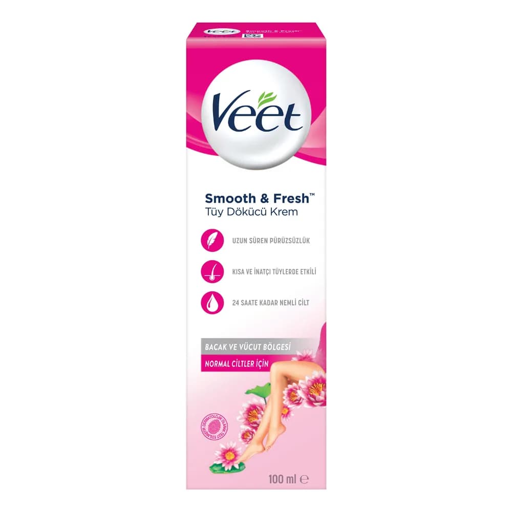 کرم مو بر ویت Veet برای پوستهای نرمال مدل Smooth & Fresh حجم 100 میلی — تصویر ۱۰