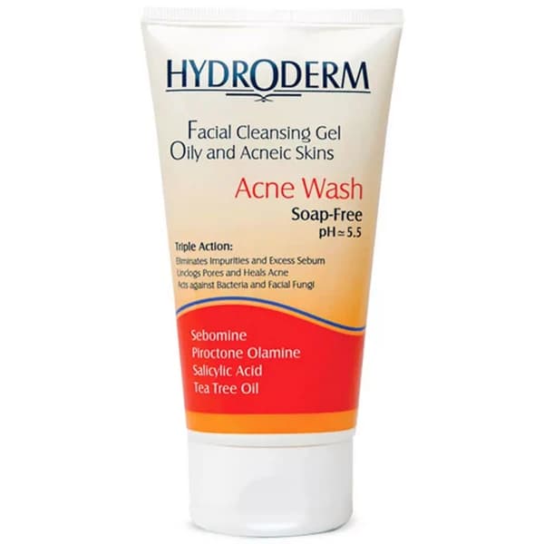 ژل شستشوی صورت پوست چرب (آکنه واش) هیدرودرم 150 گرم Hydroderm