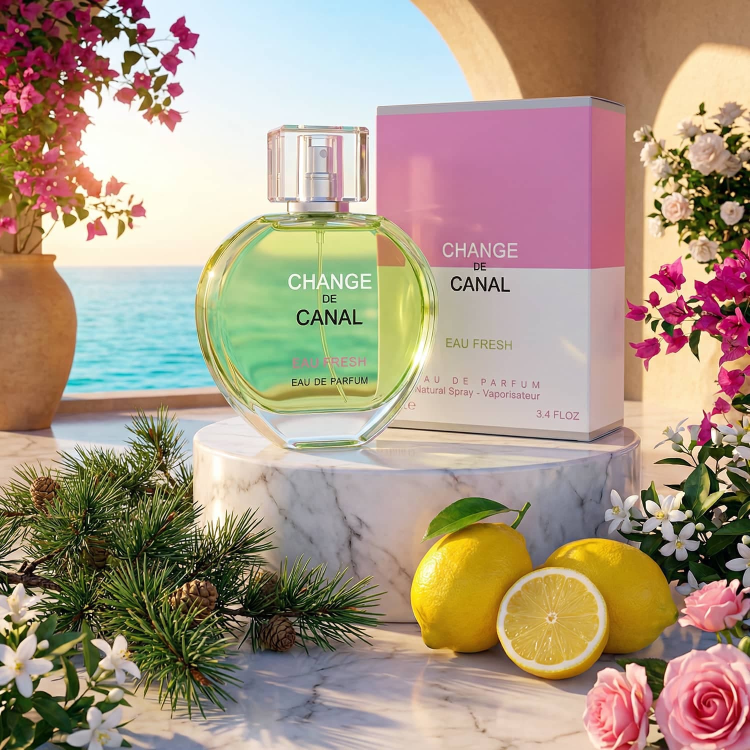 عطر ادکلن زنانه شنل چنس او فرش فراگرنس ورد مدل چنج د کانال او فرش (Fragrance World Chanel Chance Eau Fraiche) حجم 100 میل — تصویر ۳