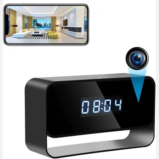 دوربین امنیتی (ساعت رو میزی) Wifi پخش زنده .رم خور. دید در شب. بیسیم اورجینال امازون المان — تصویر ۹