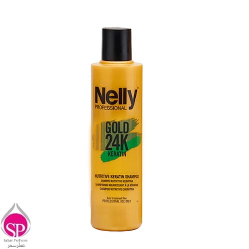 شامپوی کراتین گلد نلی Nelly Gold 24K ترمیم کننده قدرتمند حجم 300 میلی — تصویر ۲