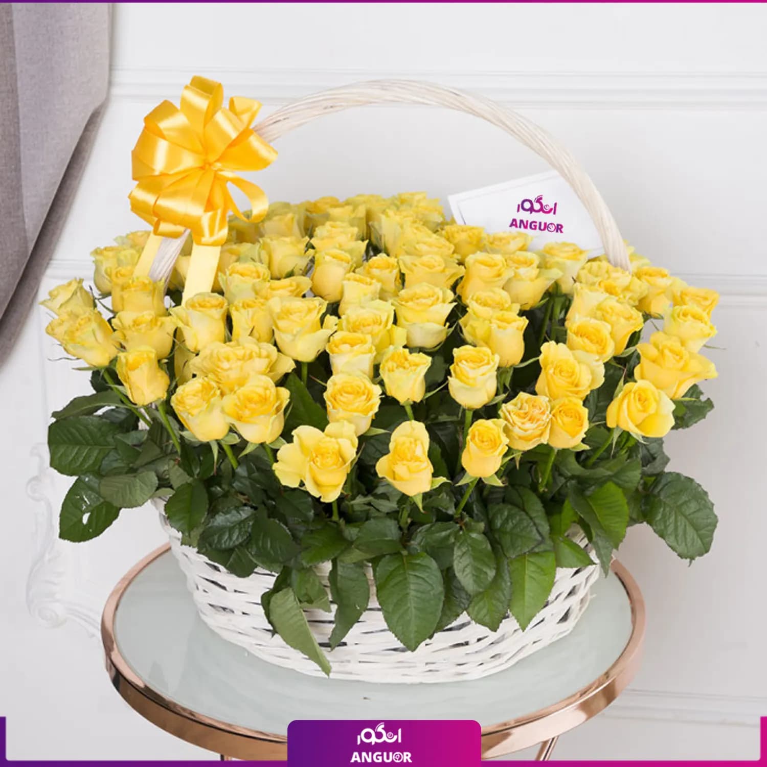 سبد گل رز زرد هیلدا — تصویر ۳