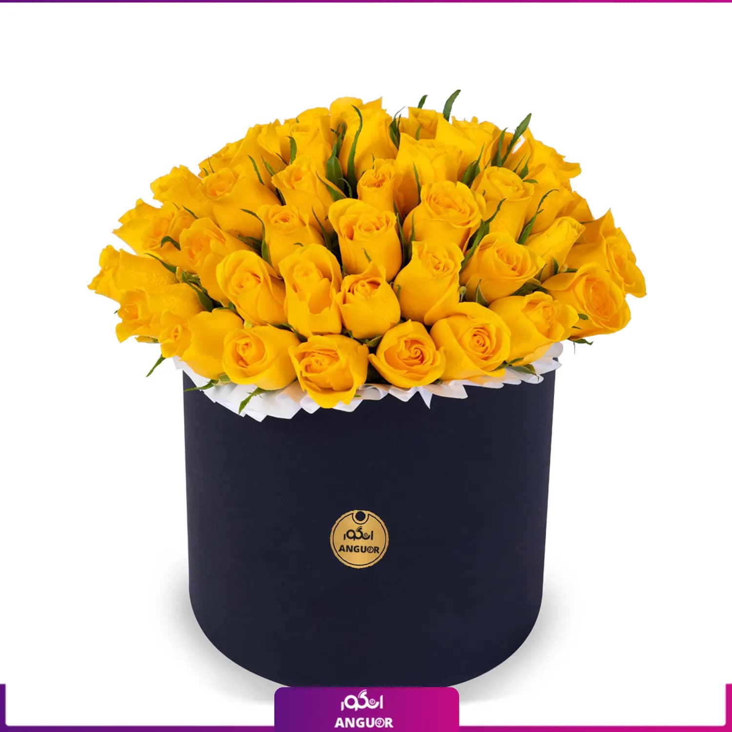 باکس گل رز زرد 51 شاخه