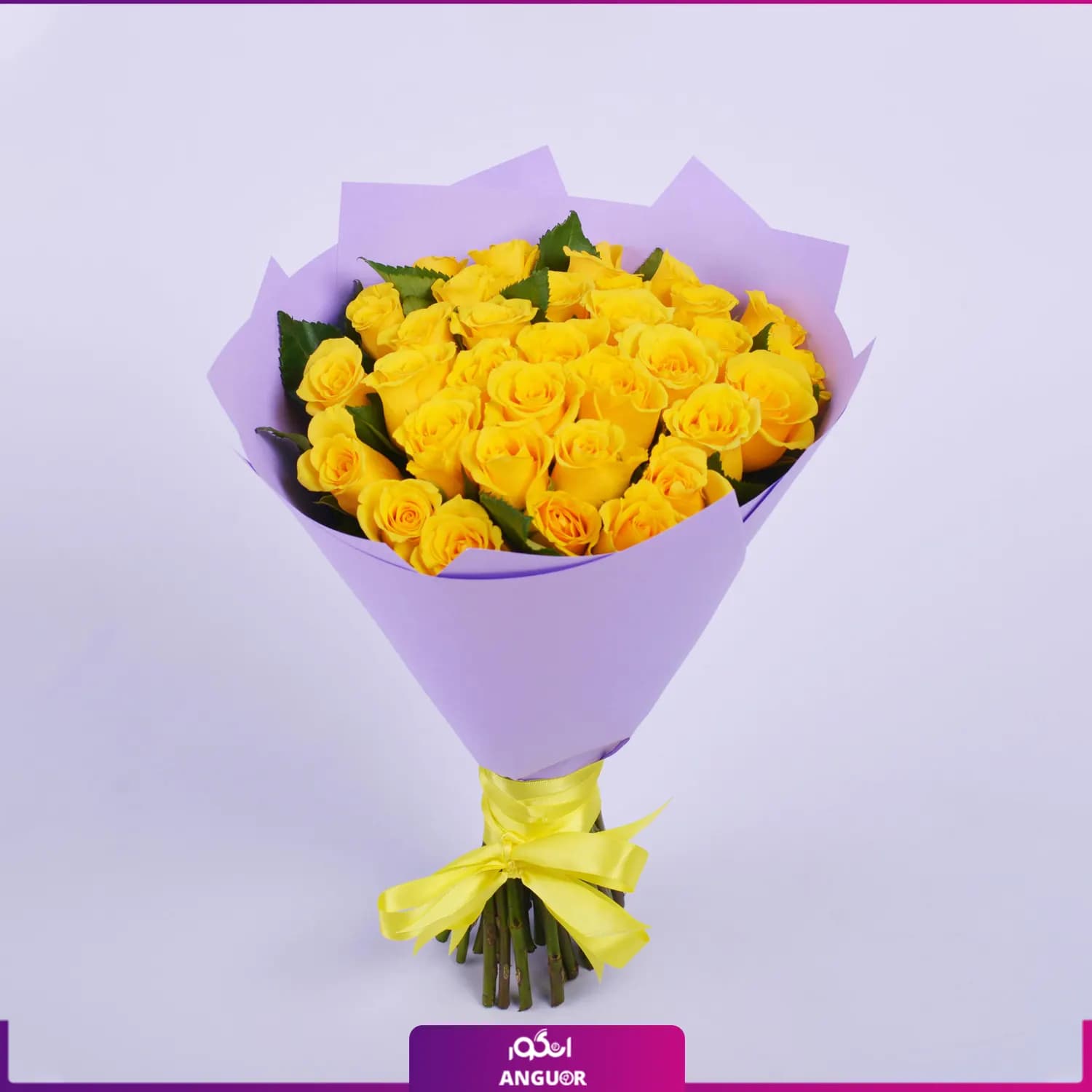 دسته گل رز زرد 25 شاخه