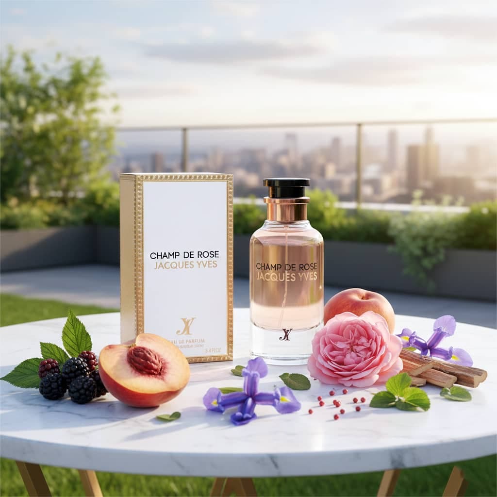عطر ادکلن زنانه لویی ویتون رز دس ونتس فراگرنس ورد مدل کمپ د رز ژاک ایو (Fragrance World Louis Vuitton Rose Des Vents) حجم 100 میل — تصویر ۱۱