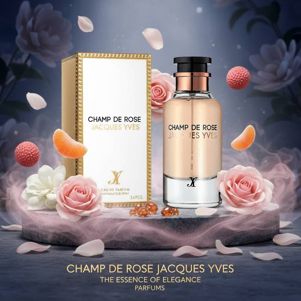عطر ادکلن زنانه لویی ویتون رز دس ونتس فراگرنس ورد مدل کمپ د رز ژاک ایو (Fragrance World Louis Vuitton Rose Des Vents) حجم 100 میل