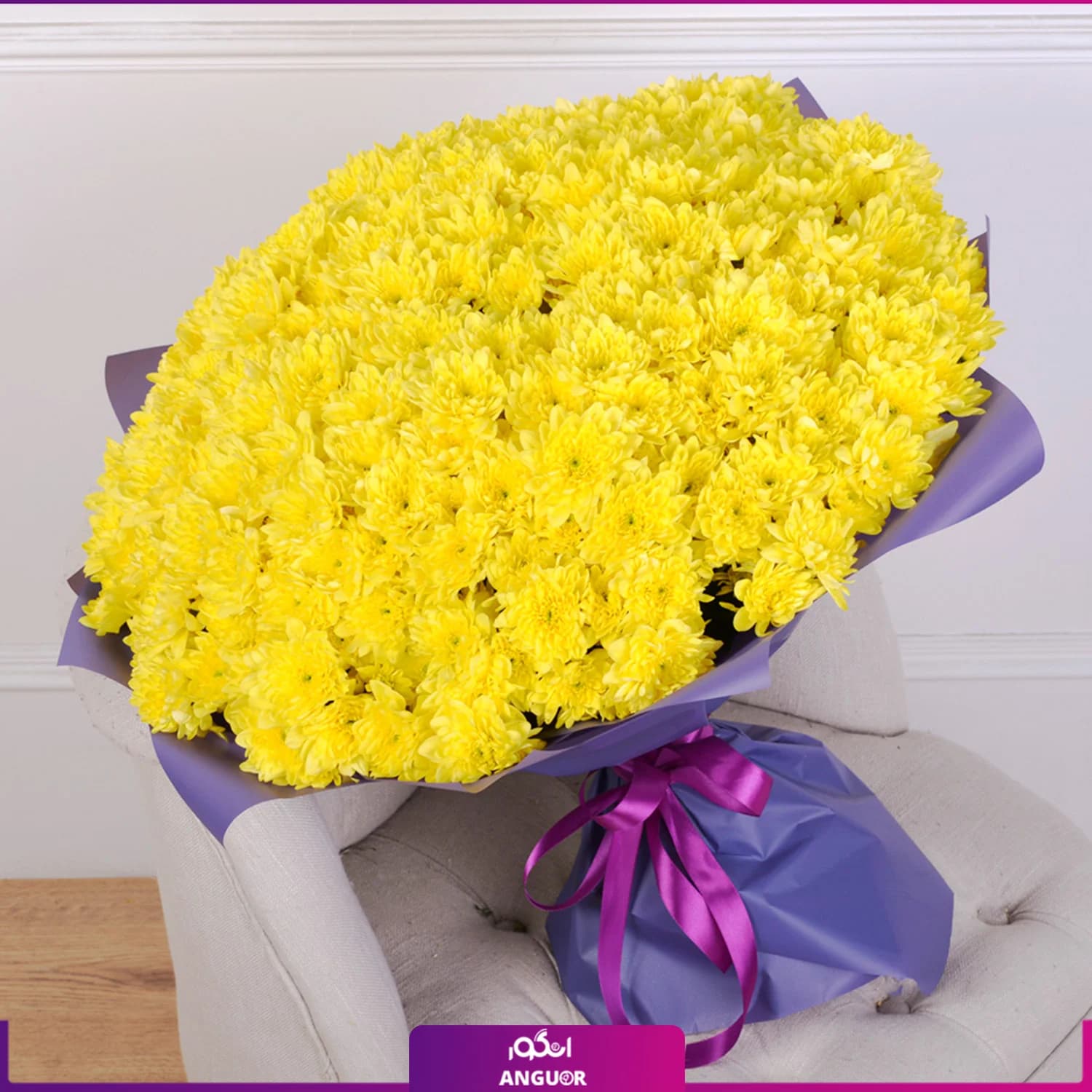 دسته گل داوودی زرد (150 عددی) — تصویر ۷