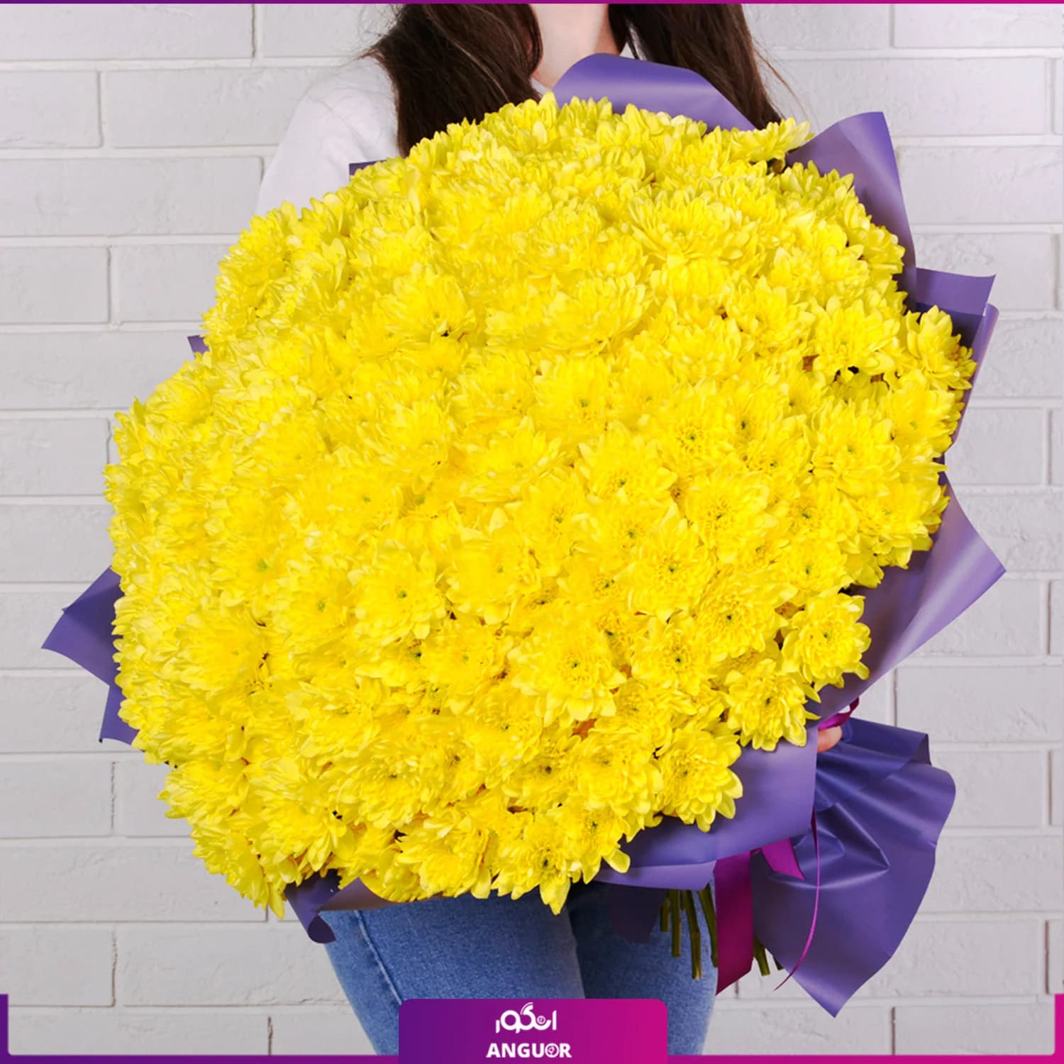 دسته گل داوودی زرد (150 عددی) — تصویر ۸