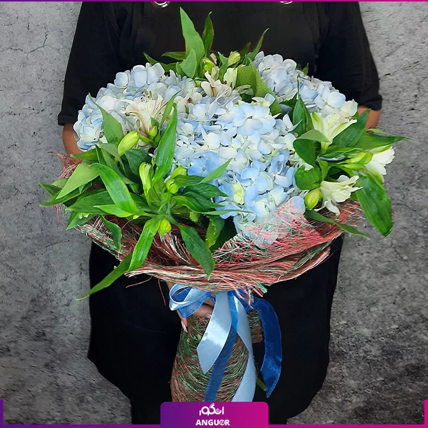 دسته گل ادریسی آبی