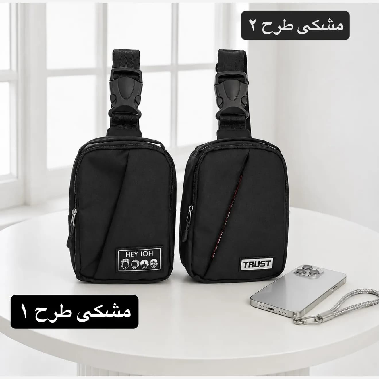 کیف مردانه اسپرت و روزمره پارچه ای زیپ دار کد 7201 — تصویر ۳