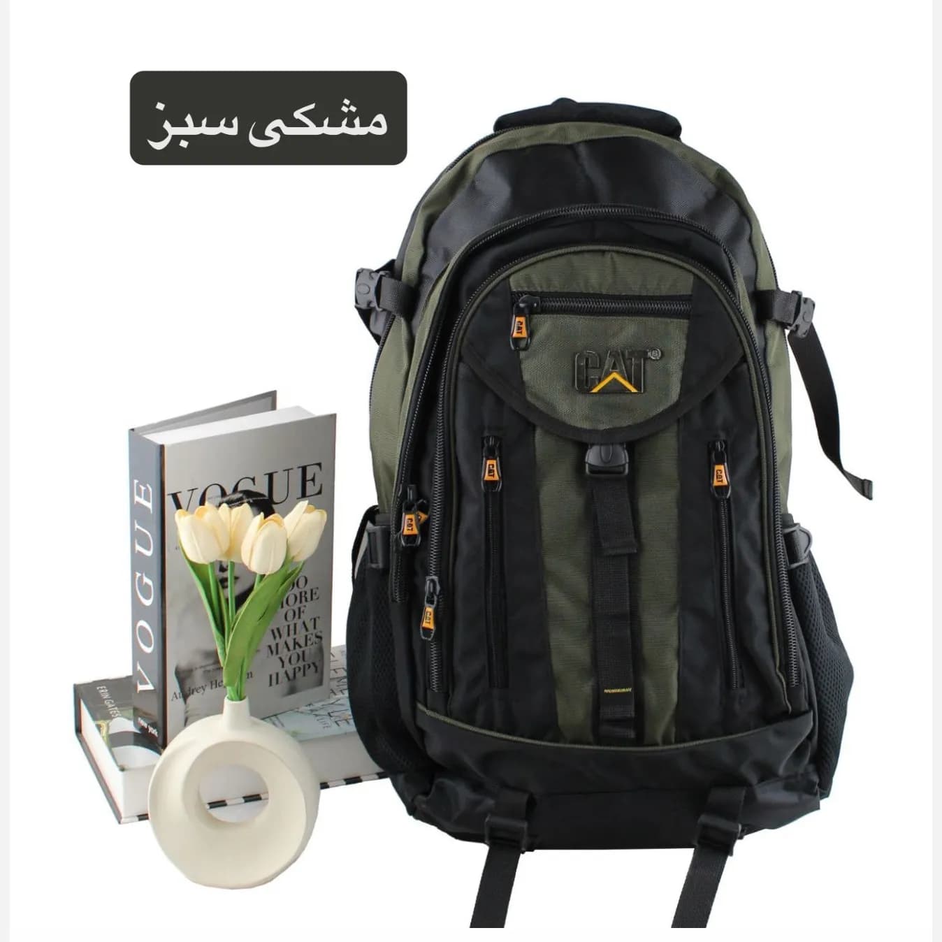 کوله پشتی روزمره و مدرسه پارچه ای دارای بند بلند و جیب دار — تصویر ۱۰