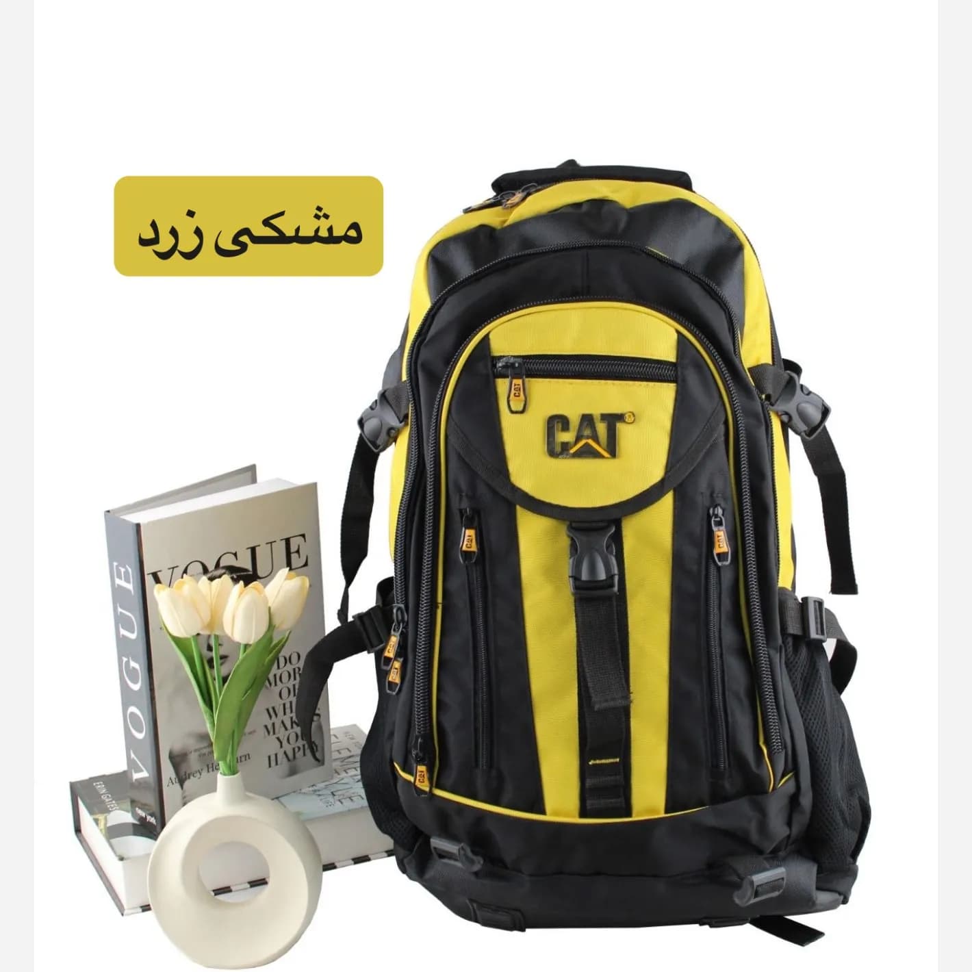 کوله پشتی روزمره و مدرسه پارچه ای دارای بند بلند و جیب دار — تصویر ۶