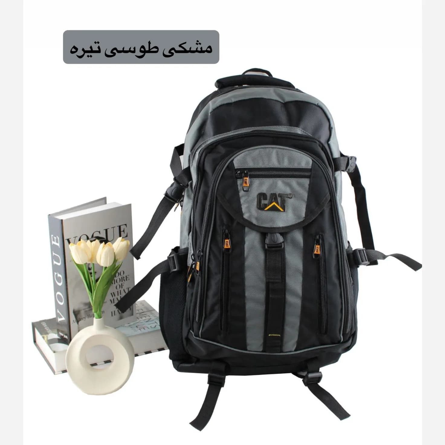 کوله پشتی روزمره و مدرسه پارچه ای دارای بند بلند و جیب دار — تصویر ۸