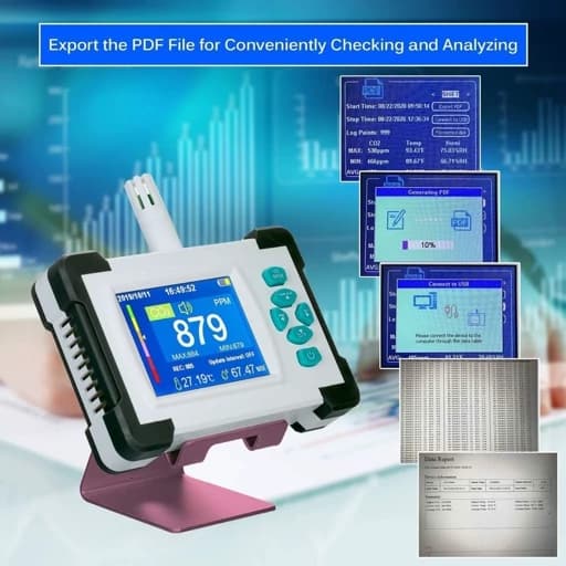 آنالیزر گاز co2 دیجیتالی /رطوبت سنج/دما سنج/کیفیت هوا ذرات و گرد و غبار مدل SR 510A اورجینال امازون المان — تصویر ۱۰