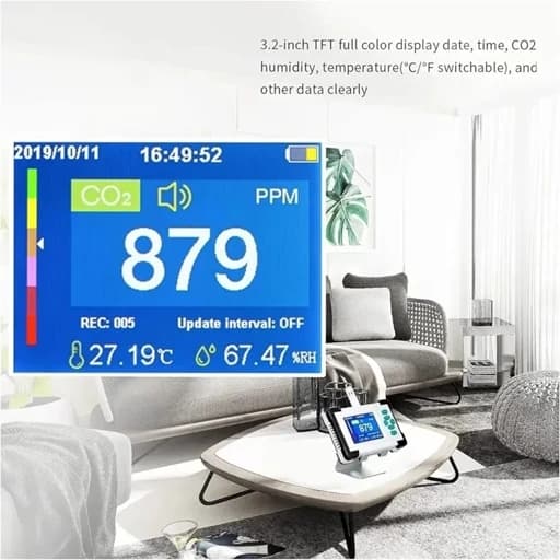 آنالیزر گاز co2 دیجیتالی /رطوبت سنج/دما سنج/کیفیت هوا ذرات و گرد و غبار مدل SR 510A اورجینال امازون المان — تصویر ۵