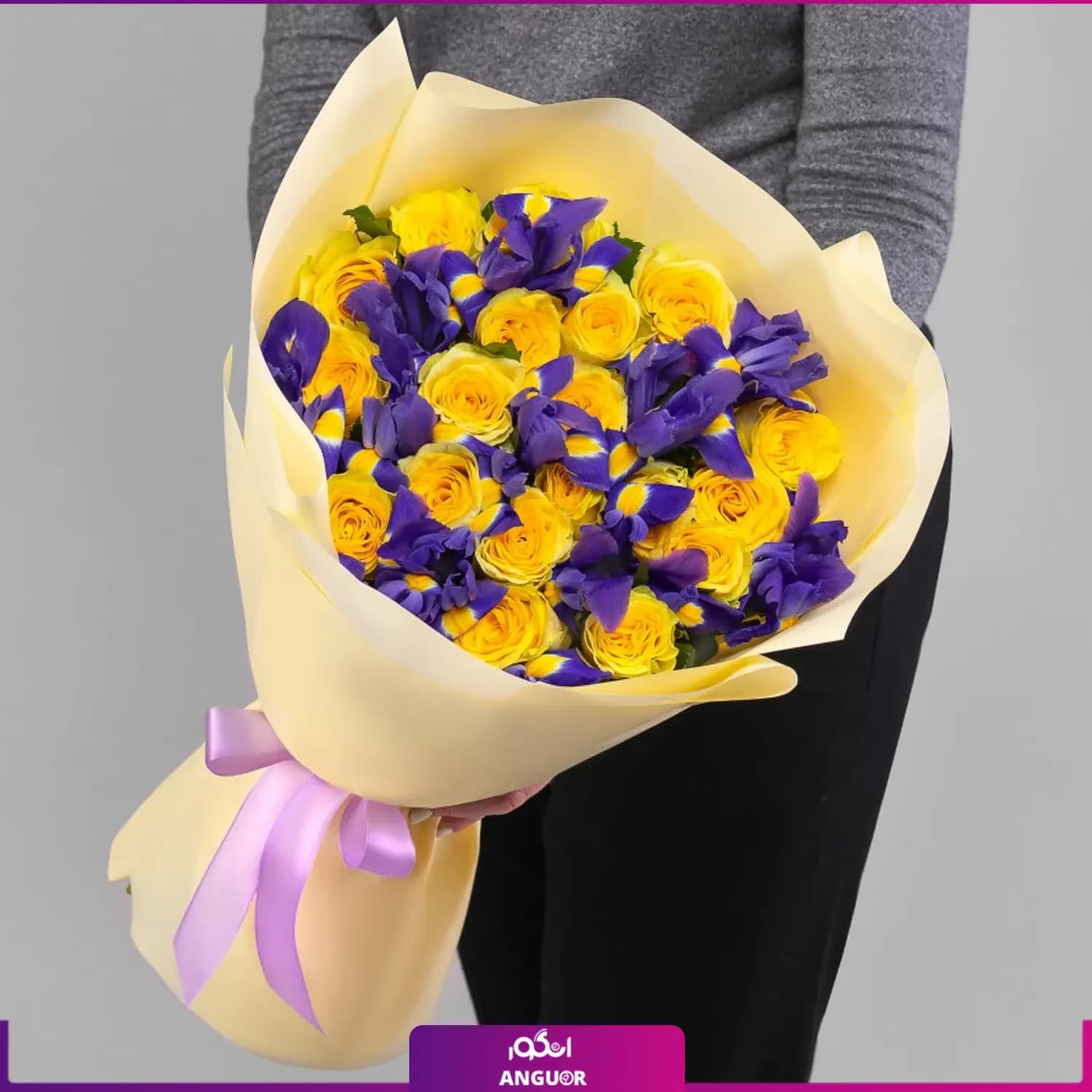 دسته گل ترکیبی رز و زنبق