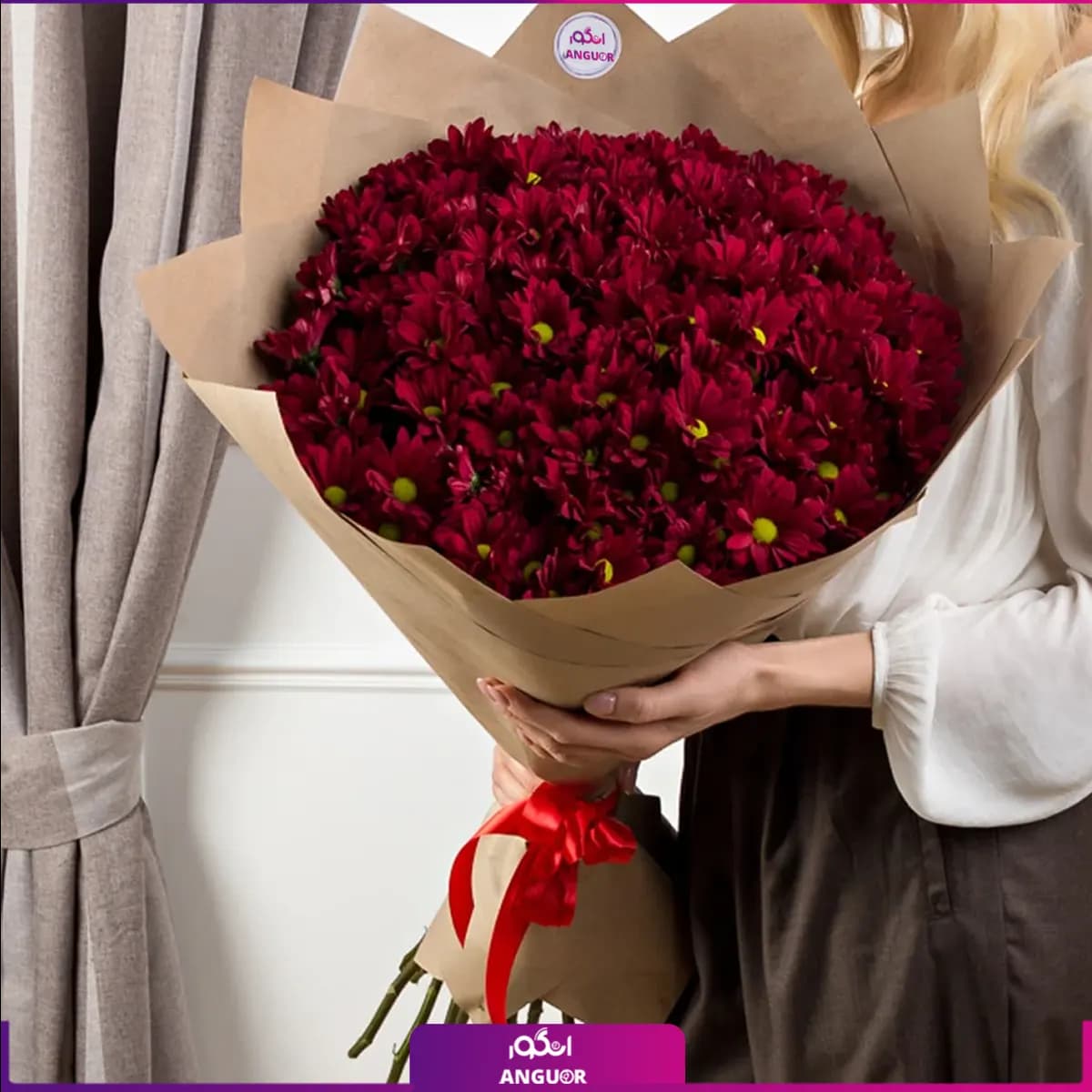 دسته گل داوودی قرمز — تصویر ۴