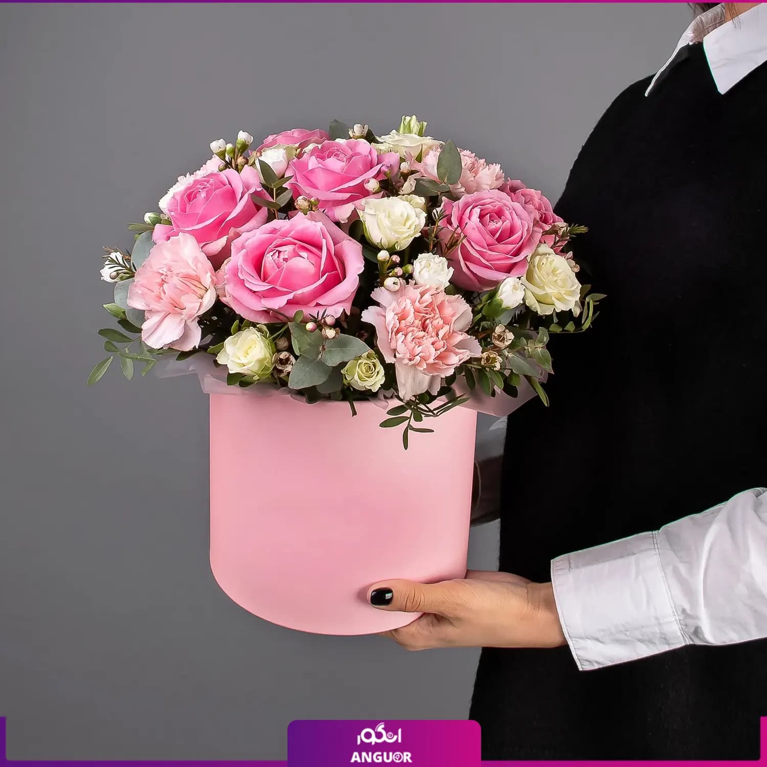 باکس گل رز و میخک دخترانه — تصویر ۳