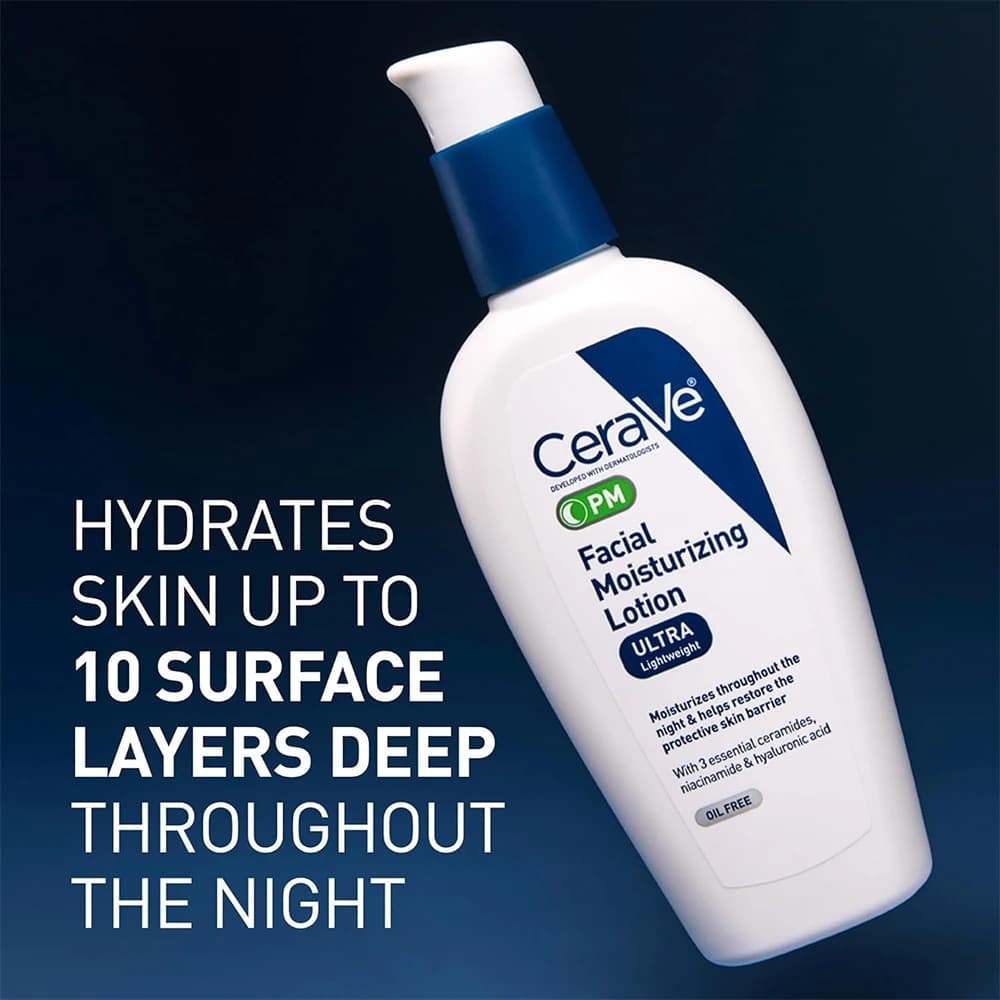 لوشن آبرسان شب سراوی CERAVE مدل ULTRA Lightweight حجم 89 میل — تصویر ۶
