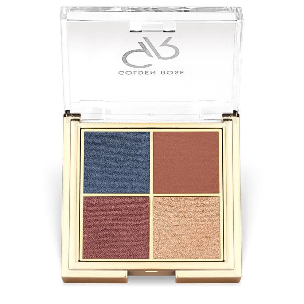 پالت سایه چشم 4تایی گلدن رز Golden Rose مدل QUATTRO رنگ Blue Charm شماره 03