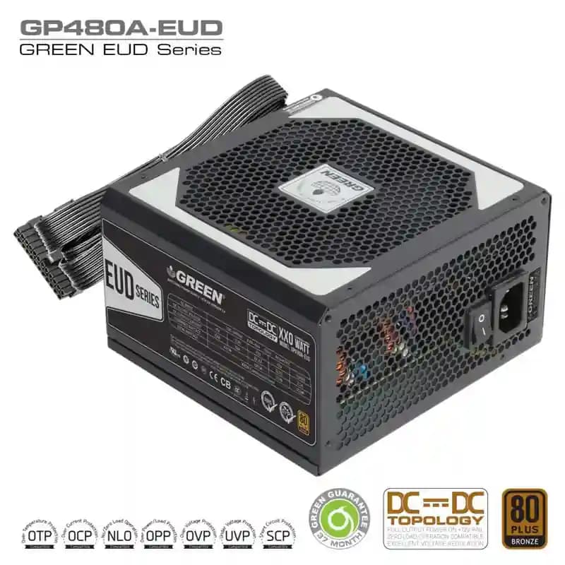 پاور گرین GREEN GP480A EUD Bronze 480W — تصویر ۴