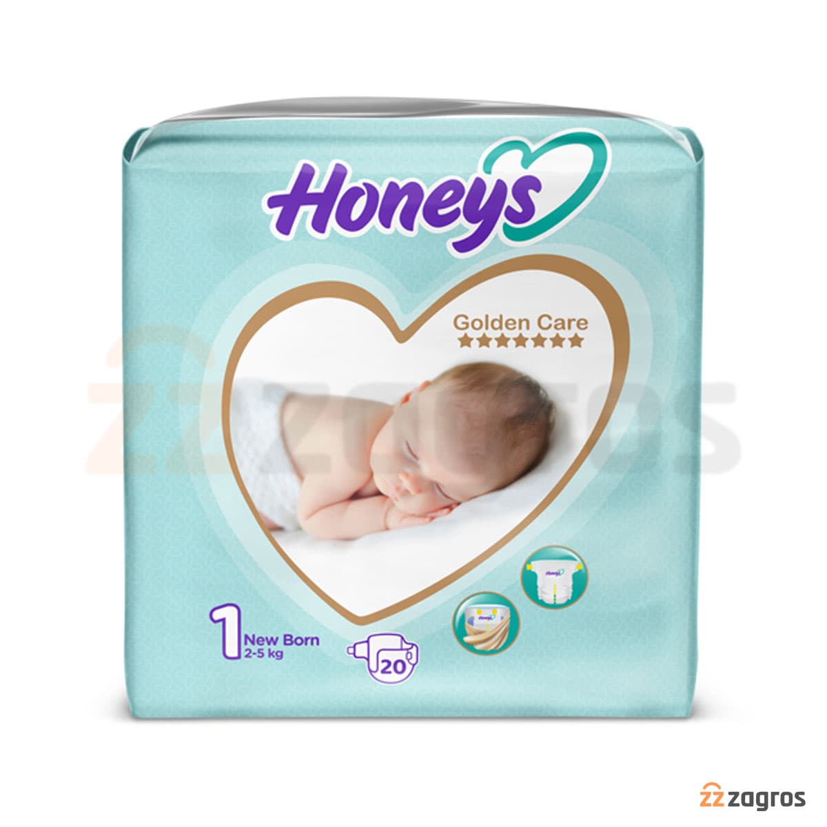 پوشک هانیز سایز 1 بسته 22 عددی Honeys — تصویر ۵