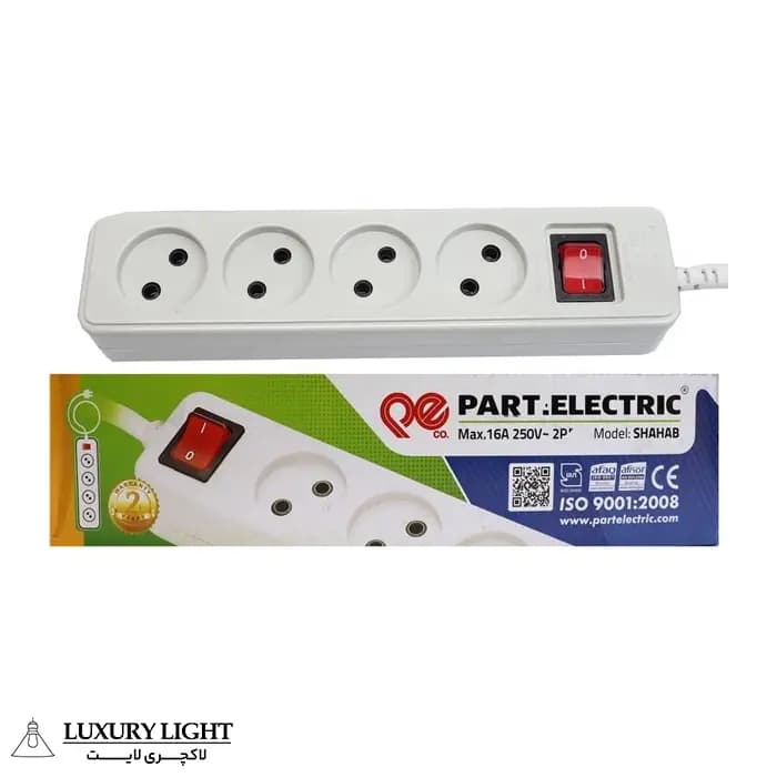 چند راهی برق 4 خانه پارت الکتریک کابل 3 متری مدل شهاب کد 652 — تصویر ۷