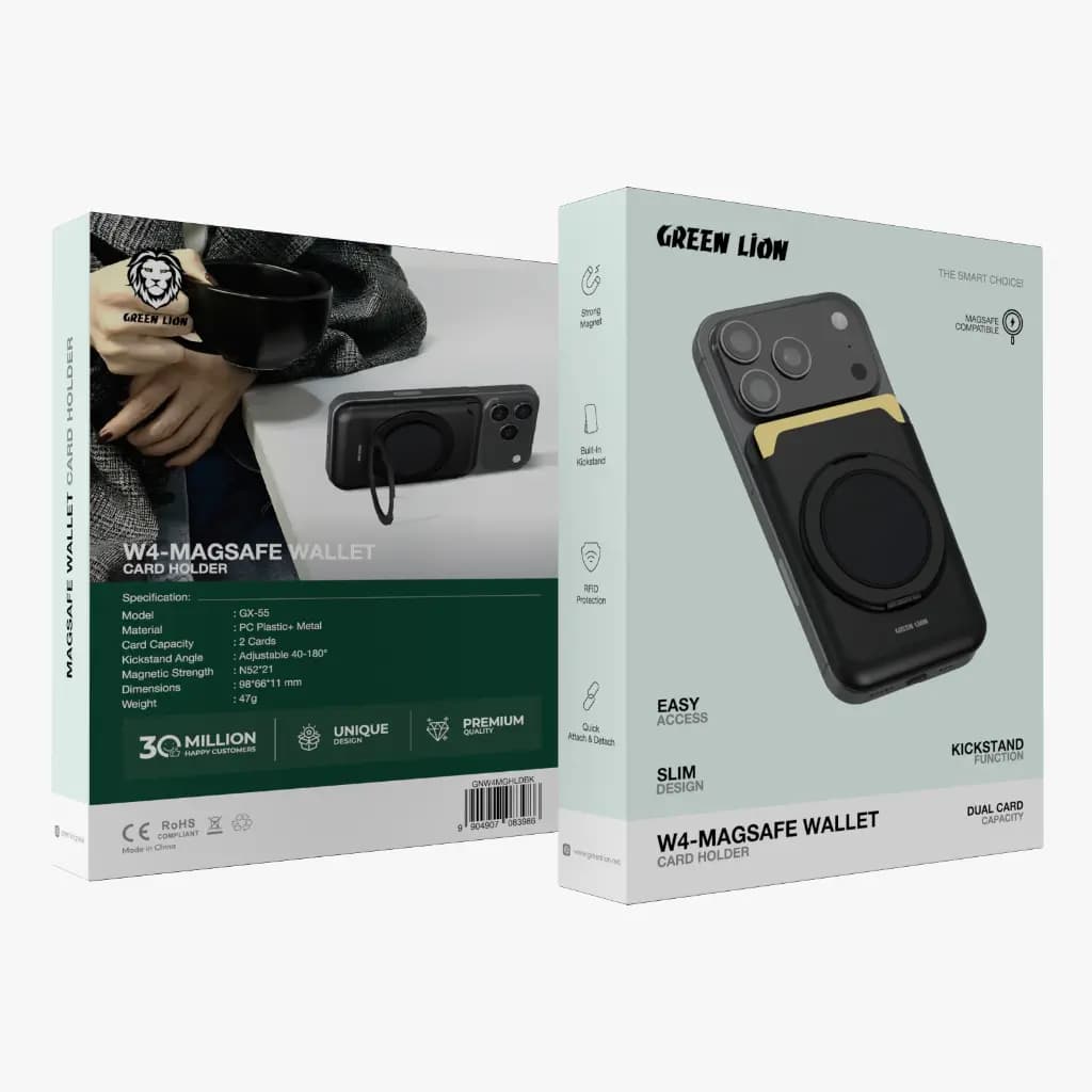 جا کارتی و پایه مگ سیف گرین لاین W4-Magsafe مدل GNW4MGHLDBK — تصویر ۲