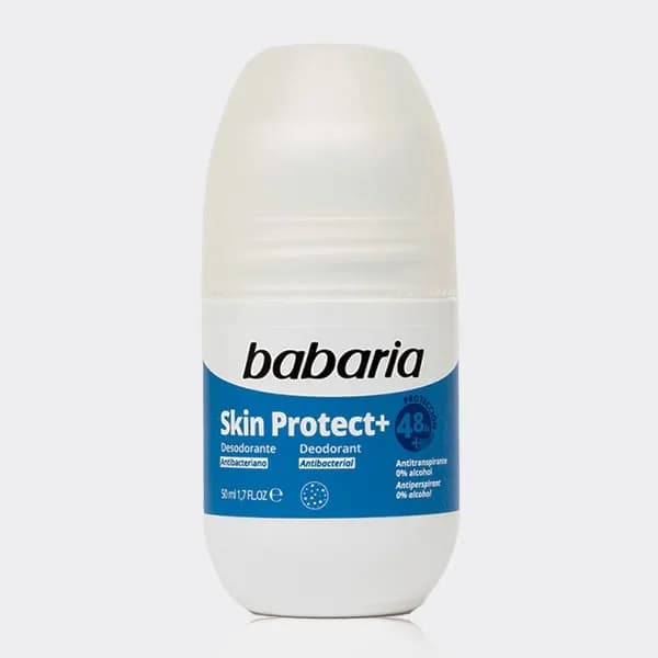 رول دئودرانت 48 ساعته اسکین پروتکت باباریا مدل babaria Skin Protect+ Deodorant Antibacterial 0% alcohol — تصویر ۲