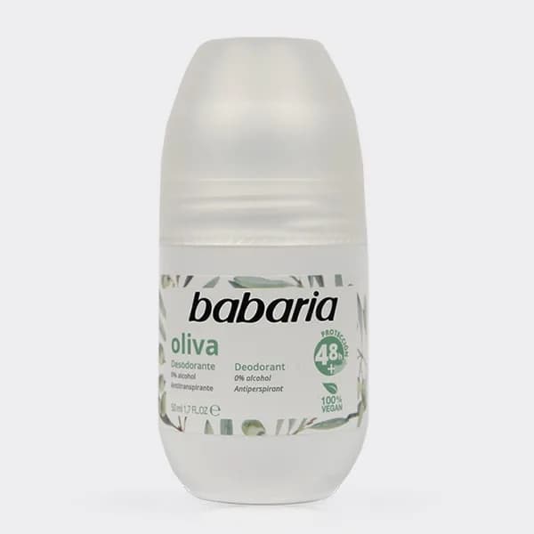 رول دئودرانت 48 ساعته زیتون باباریا مدل babaria Oliva Deodorant Antiperspirant 0% alcohol