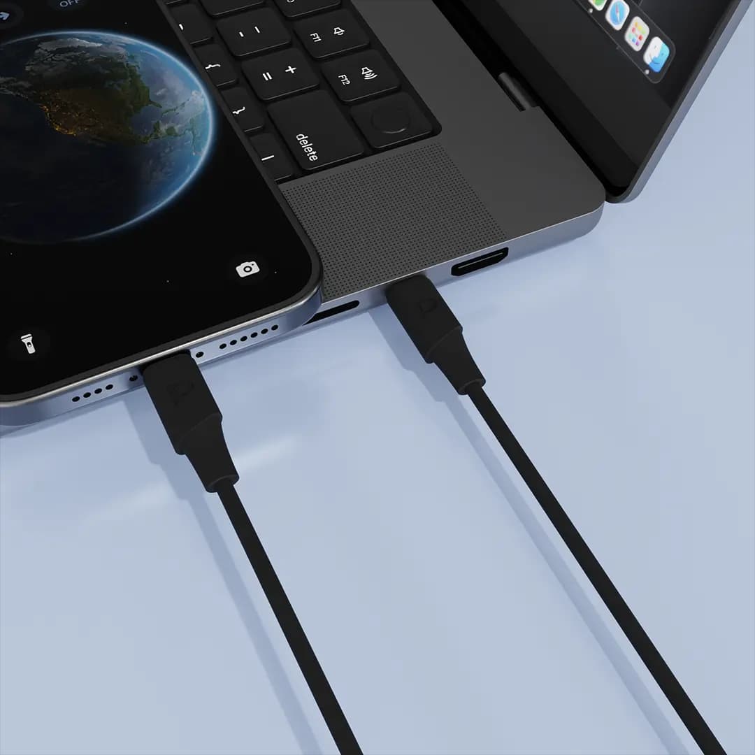 کابل USB-C به لایتنینگ پاورولوژی مدل PCAB013WH Power Sync Flex طول 2 متر با پشتیبانی از PD 60W دارای تاییدیه MFI اپل — تصویر ۴