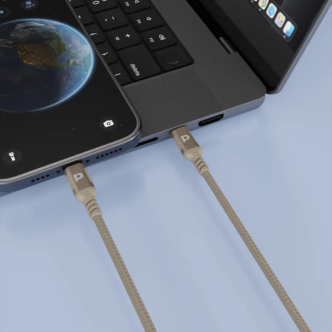 کابل USB-C to Lightning PD 30W 1.2M پاورولوژی مدل Power Sync Weave PCAB018GY دارای تاییدیه MFI اپل — تصویر ۷