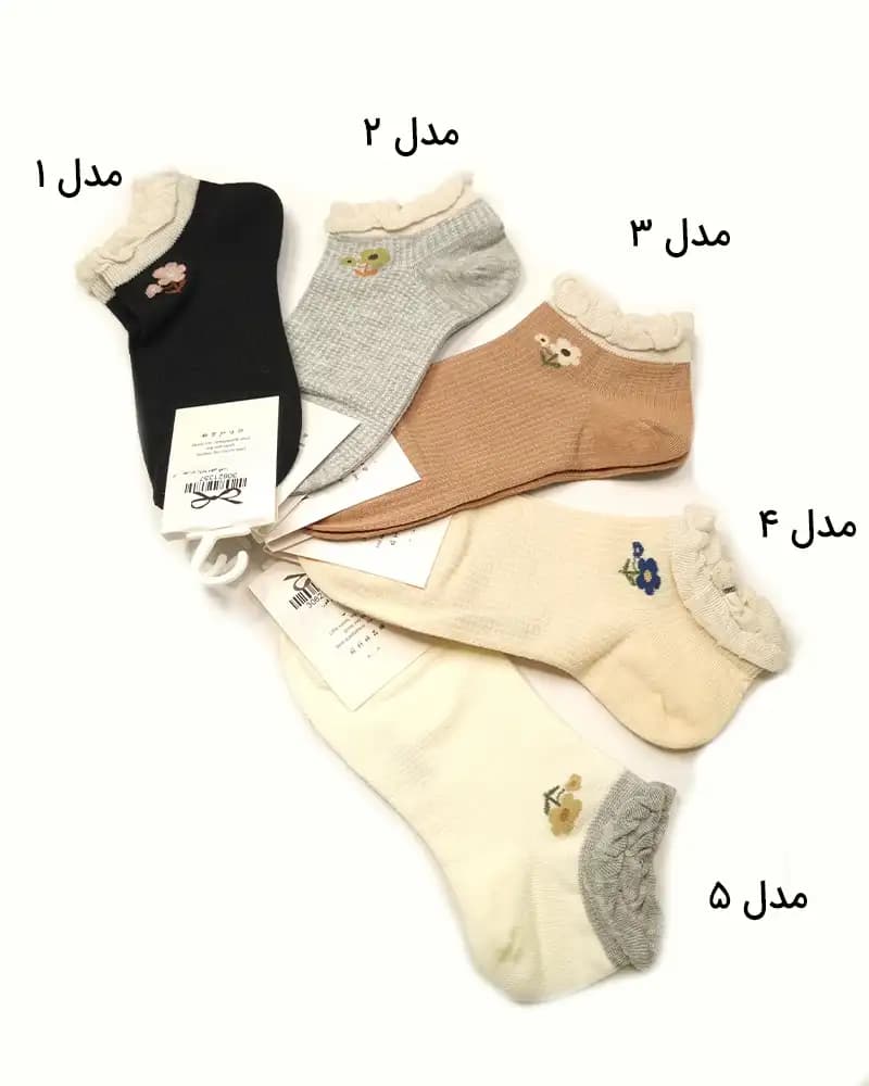 جوراب زنانه مچی طرحدار چین دار — تصویر ۴