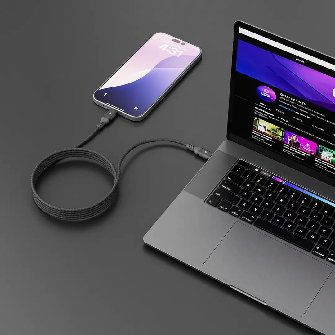 کابل تایپ سی به لایتنینگ پاورولوژی مدل PC025 توان 30 وات — تصویر ۳