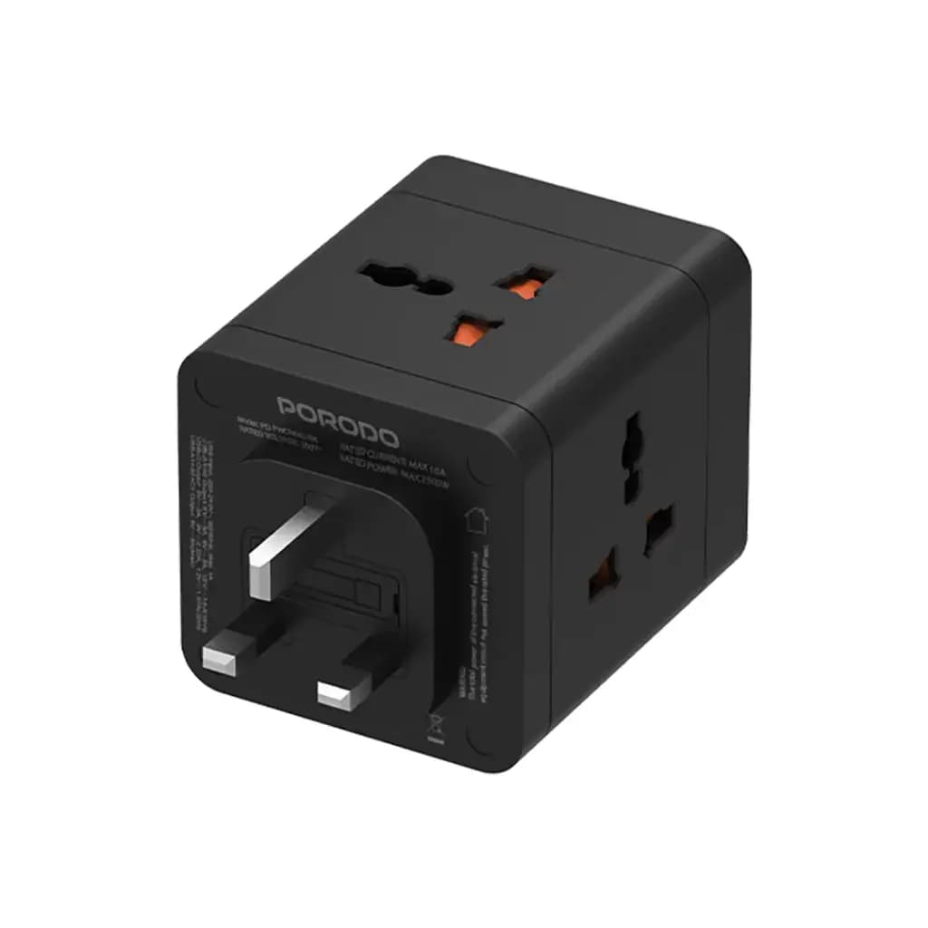 شارژر دیواری پرودو 4AC Universal Power مدل PD-FWCH040-BK