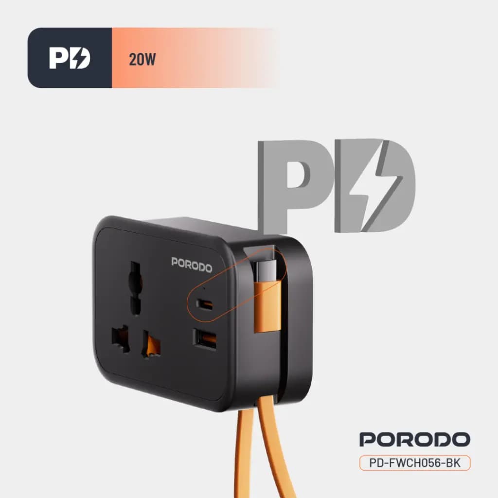چندراهی یونیورسال پرودو مدل Porodo wall socket FWC056 — تصویر ۷