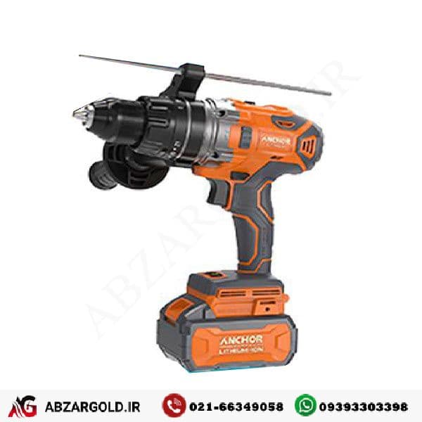 دریل پیچ گوشتی چکشی شارژی آنکور تک باتری مدل DCE2 — تصویر ۲