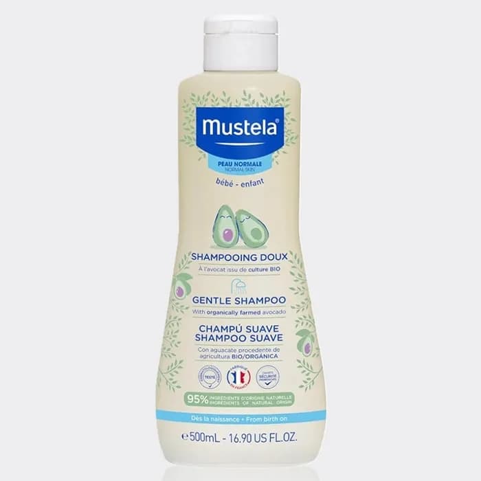 شامپو کودک آووکادو موستلا 500 میل مدل Mustela Gentle Shampoo With Organically Farmed Avocado — تصویر ۲
