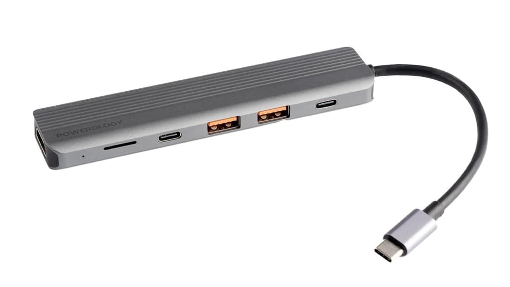 هاب تایپ سی 6 پورت پاورولوژی Powerology 6in1 USB-C Hub P61HBCGY — تصویر ۹