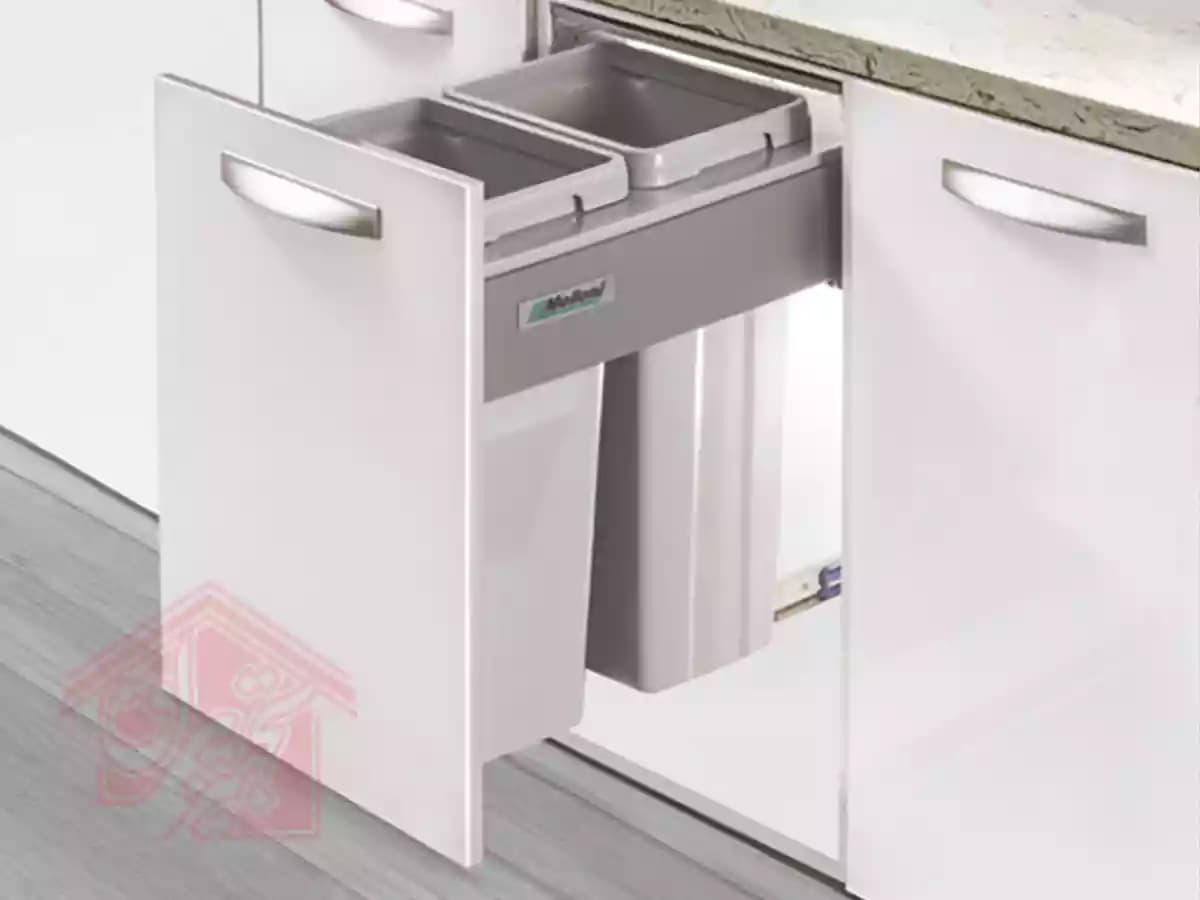 سطل زباله ریلی داخل کابینت دو مخزنه ملونی مدل 9004